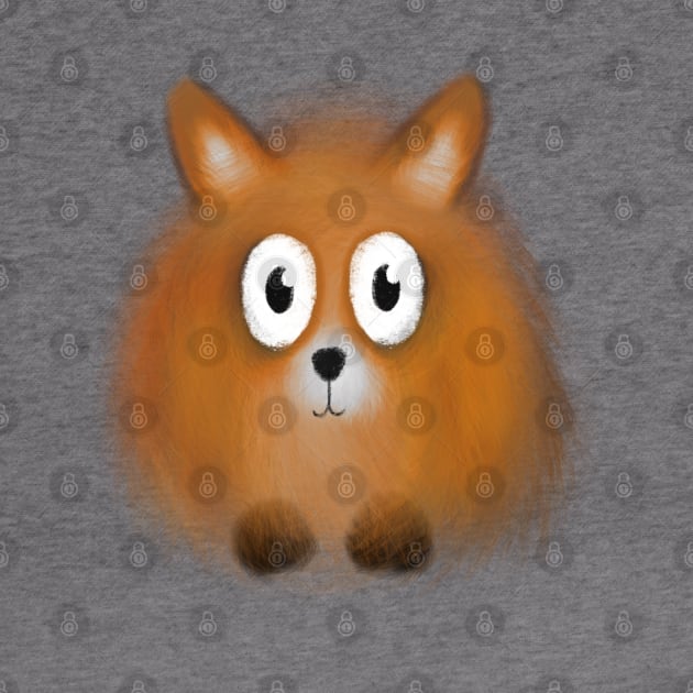 Ginger pomeranian puppy dog Fox illustration cartoon by Squeeb Creative